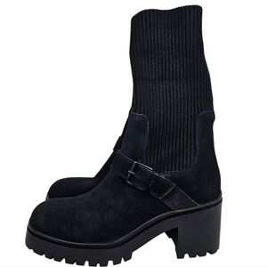 Blondo Suede Leather Sock Chunky Lug Sole Waterproof Boot